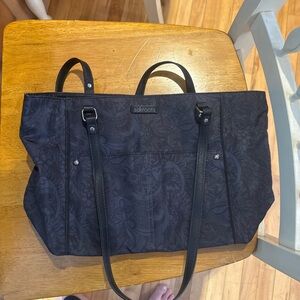 Sakroots Black Nylon Interior Tote with Zip Pocket